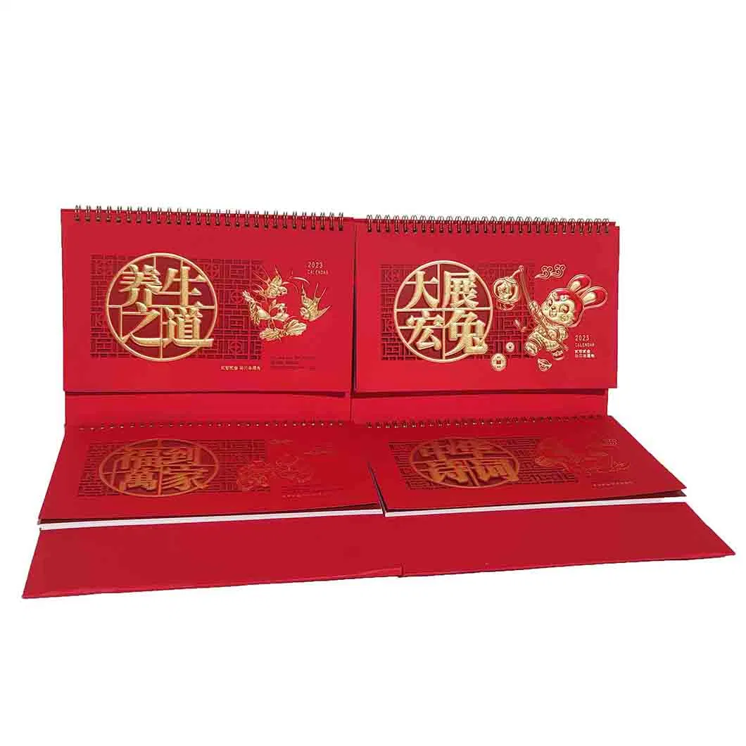 2023 Flipping Red Hot Stamping Embossing Art Desk Calendar