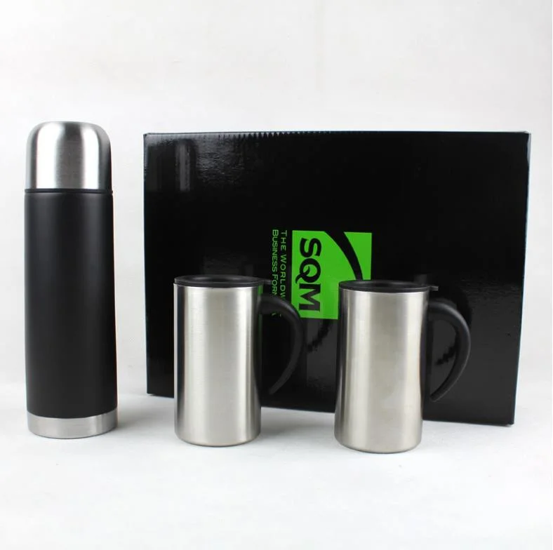 Double Wall Stainless Steel Vacuum Flask Gift Set