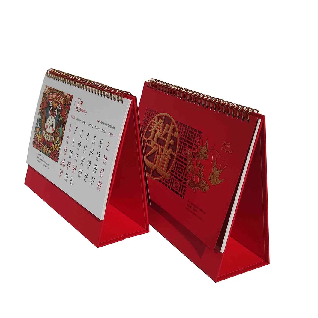 2023 Flipping Red Hot Stamping Embossing Art Desk Calendar