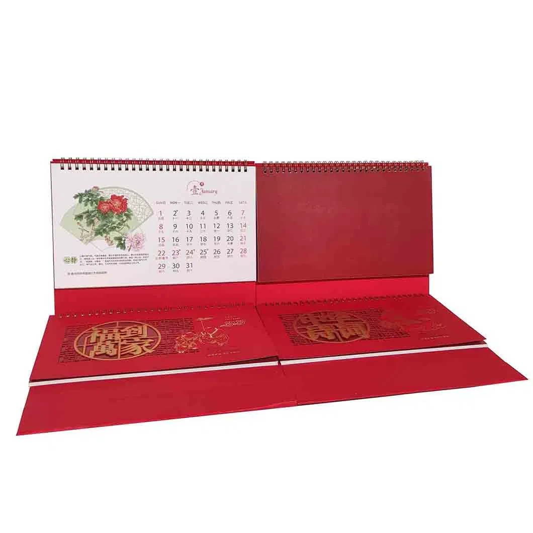 2023 Flipping Red Hot Stamping Embossing Art Desk Calendar