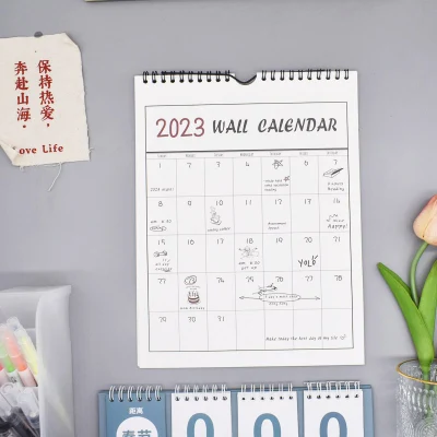 2023 diário semanal mensal anual memorando planejador calendário de papel de parede para decoração de presentes de escritório