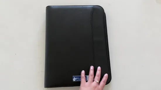 Portfólio de alças flexíveis de couro PU portátil (5954)